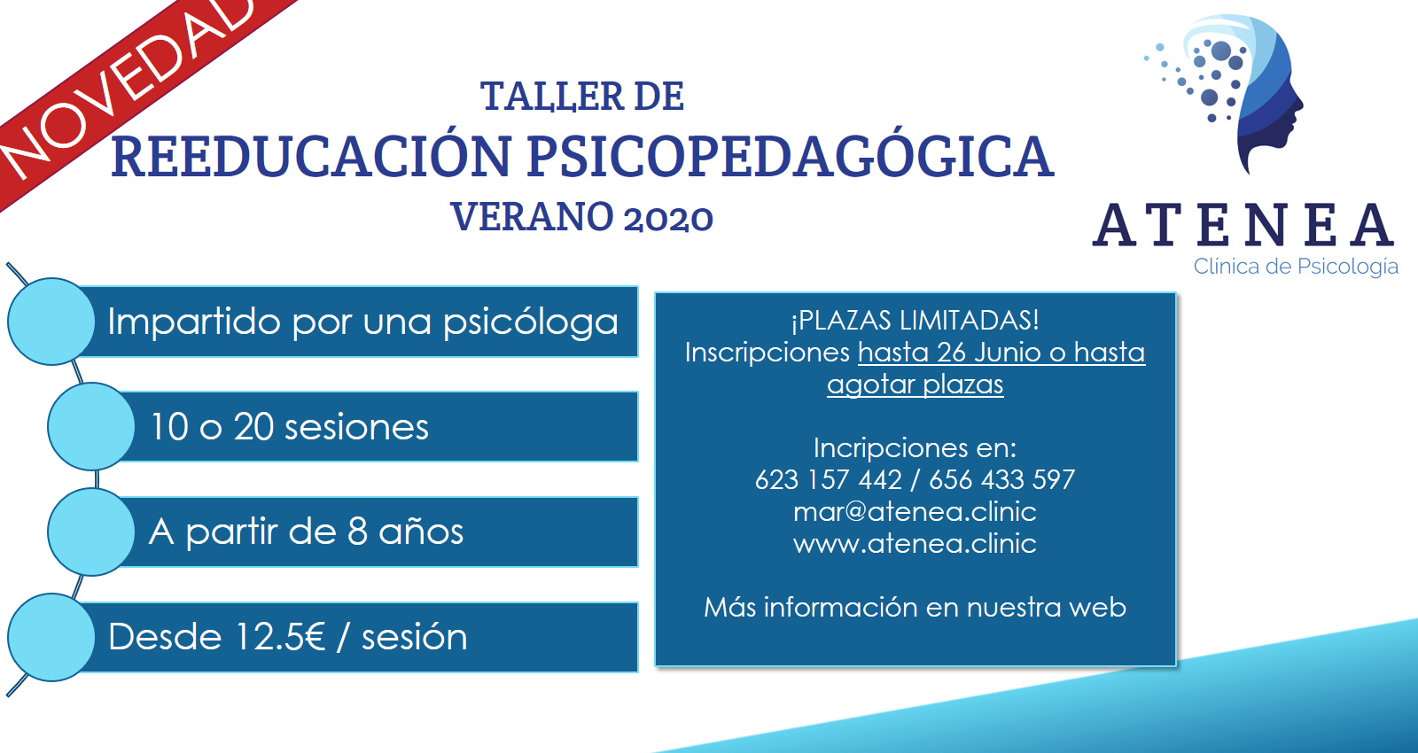 Taller reeducación psicopedagógica verano 2020